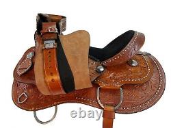 Western Barrel Saddle Rodeo Horse Pleasure Racing Used Leatehr Tack 15 16 17 18