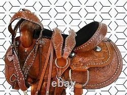 Western Barrel Saddle Rodeo Horse Pleasure Racing Used Leatehr Tack 15 16 17 18