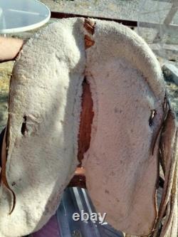 Western Brown Leather Pony Saddle Miniature Horse 12 Seat, Wood Stirrups