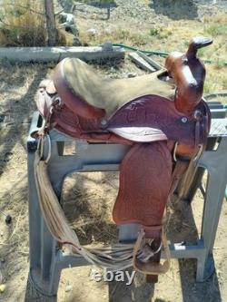 Western Brown Leather Pony Saddle Miniature Horse 12 Seat, Wood Stirrups