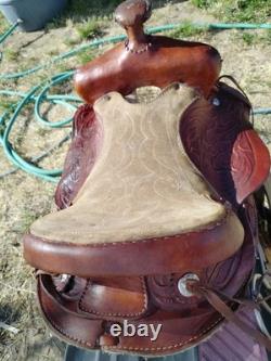 Western Brown Leather Pony Saddle Miniature Horse 12 Seat, Wood Stirrups