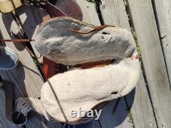 Western Brown Leather Pony Saddle Miniature Horse 12 Seat, Wood Stirrups