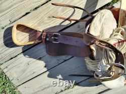 Western Brown Leather Pony Saddle Miniature Horse 12 Seat, Wood Stirrups
