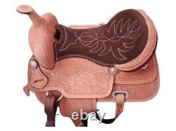 Western Brown leather saddle Hand Tooled size 18 inch/ size all