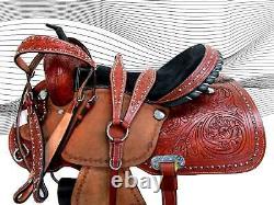 Western Cowboy Saddle Barrel Pleasure Trail Used Leather Tack 15 16 17 18