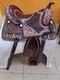 Western Dark Maroon Saddle With Hand Tool High Quality Leather