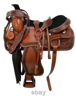 Western Gaited Horse Saddle Trail Pleasure Used Leather Tack Set 15 16 17 18