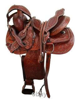 Western Gaited Saddle Horse Pleasure 15 16 17 18 Floral Tooled Trail Tack Set