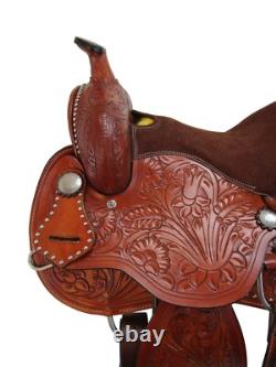 Western Gaited Saddle Horse Pleasure 15 16 17 18 Floral Tooled Trail Tack Set