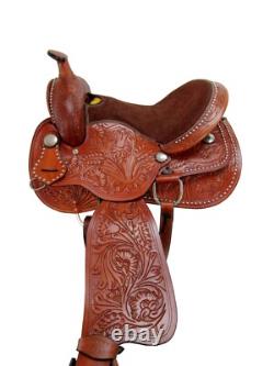 Western Gaited Saddle Horse Pleasure 15 16 17 18 Floral Tooled Trail Tack Set