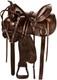Western Hand Tooled Leather Horse Saddle Dark Brown With Tack Set All Size