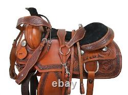 Western Horse Rodeo Saddle Pleasure Trail Tooled Leather Used Tack 15 16 17 18