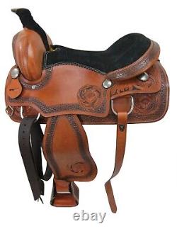 Western Horse Rodeo Saddle Pleasure Trail Tooled Leather Used Tack 15 16 17 18