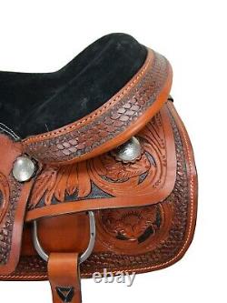 Western Horse Rodeo Saddle Pleasure Trail Tooled Leather Used Tack 15 16 17 18