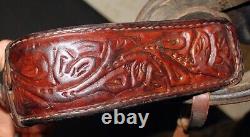 Western Horse Saddle 15 Heavily Tooled with Tack 6 Gullet