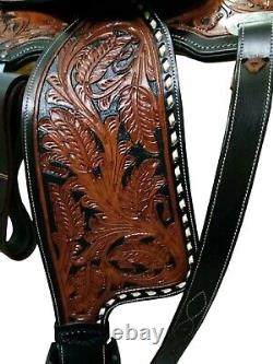 Western Horse Saddle Barrel Racing Trail Horse Saddle with Tack Set 10'' to 18'