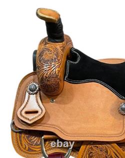 Western Horse Saddle Brown Colour With Black Sued 12 To 18