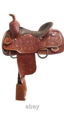 Western Horse Saddle Brown Colour With Hand Tooled Size 12-`18