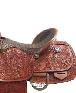 Western Horse Saddle Brown Colour With Hand Tooled Size 12-`18