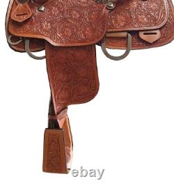 Western Horse Saddle Brown Colour With Hand Tooled Size 12-`18