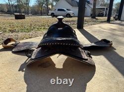 Western Horse Saddle Brown Traditional Tooled Leather Classic Riding Tack