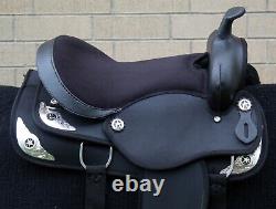 Western Horse Saddle Cowgirl Black Brown Trail Barrel Used Tack Set 14 15 16 17