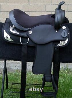 Western Horse Saddle Cowgirl Black Brown Trail Barrel Used Tack Set 14 15 16 17