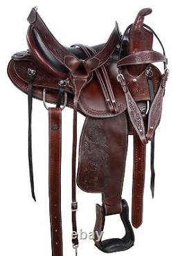 Western Horse Saddle Leather Used Pleasure Trail Barrel Brown Tack 15 16 17 18