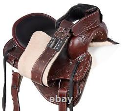 Western Horse Saddle Leather Used Pleasure Trail Barrel Brown Tack 15 16 17 18