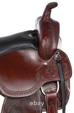 Western Horse Saddle Leather Used Pleasure Trail Barrel Brown Tack 15 16 17 18