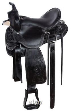 Western Horse Saddle Leather Used Trail Barrel Racing Black Tack Set 15 16 17 18