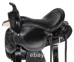 Western Horse Saddle Leather Used Trail Barrel Racing Black Tack Set 15 16 17 18