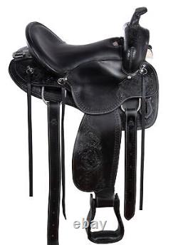 Western Horse Saddle Leather Used Trail Barrel Racing Black Tack Set 15 16 17 18