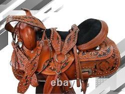 Western Horse Saddle Pleasure Barrel Racing Horse Used Leather Tack 15 16 17 18