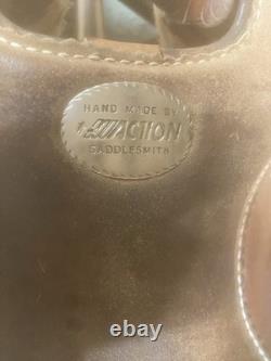 Western Horse Saddle with Leather Floral Design, 16 Seat