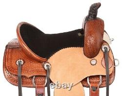 Western Leather Horse Kid Used Ranch Saddle Barrel Youth Roping Tack 12 13 14