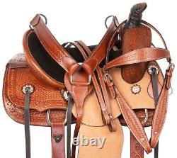 Western Leather Horse Kid Used Ranch Saddle Barrel Youth Roping Tack 12 13 14