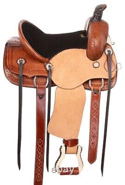 Western Leather Horse Kid Used Ranch Saddle Barrel Youth Roping Tack 12 13 14