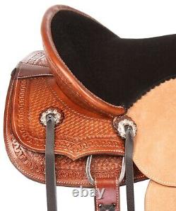 Western Leather Horse Kid Used Ranch Saddle Barrel Youth Roping Tack 12 13 14