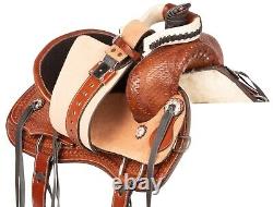 Western Leather Horse Kid Used Ranch Saddle Barrel Youth Roping Tack 12 13 14