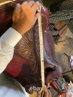 Western Leather Horse Saddle Hand Tooling Carved Pleasure Trail Riding Tack