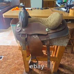 Western Leather Pleasure/Trail Saddle, Brown Traditional 16 in for Horse