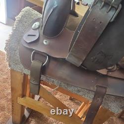 Western Leather Pleasure/Trail Saddle, Brown Traditional 16 in for Horse