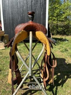 Western Leather Saddle 15 in Brown Champion Heeler Memorial 2015