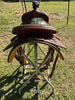 Western Leather Saddle 15 in Brown Champion Heeler Memorial 2015