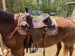 Western Leather Saddle 15 in Brown Champion Heeler Memorial 2015
