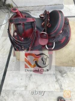 Western Leather Saddle Horse Sun Flower Barrel Racing TACK Set