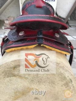 Western Leather Saddle Horse Sun Flower Barrel Racing TACK Set