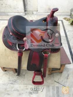 Western Leather Saddle Horse Sun Flower Barrel Racing TACK Set