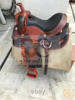 Western Leather Saddle Horse Sun Flower Barrel Racing TACK Set